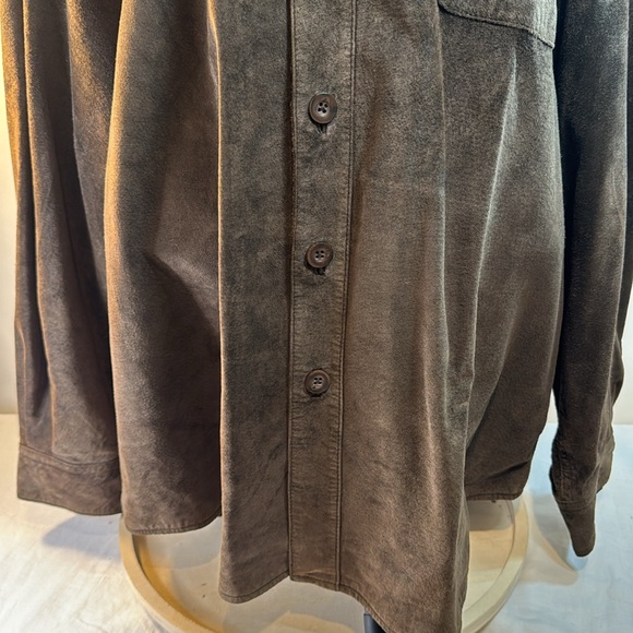 Brown Suede Button Down Shirt - Picture 8 of 8